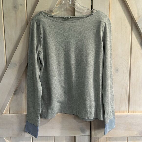J Crew Womens Crew Neck Long Sleeve XS Gray Mixed Media Preppy 100% Cotton - Picture 1 of 10